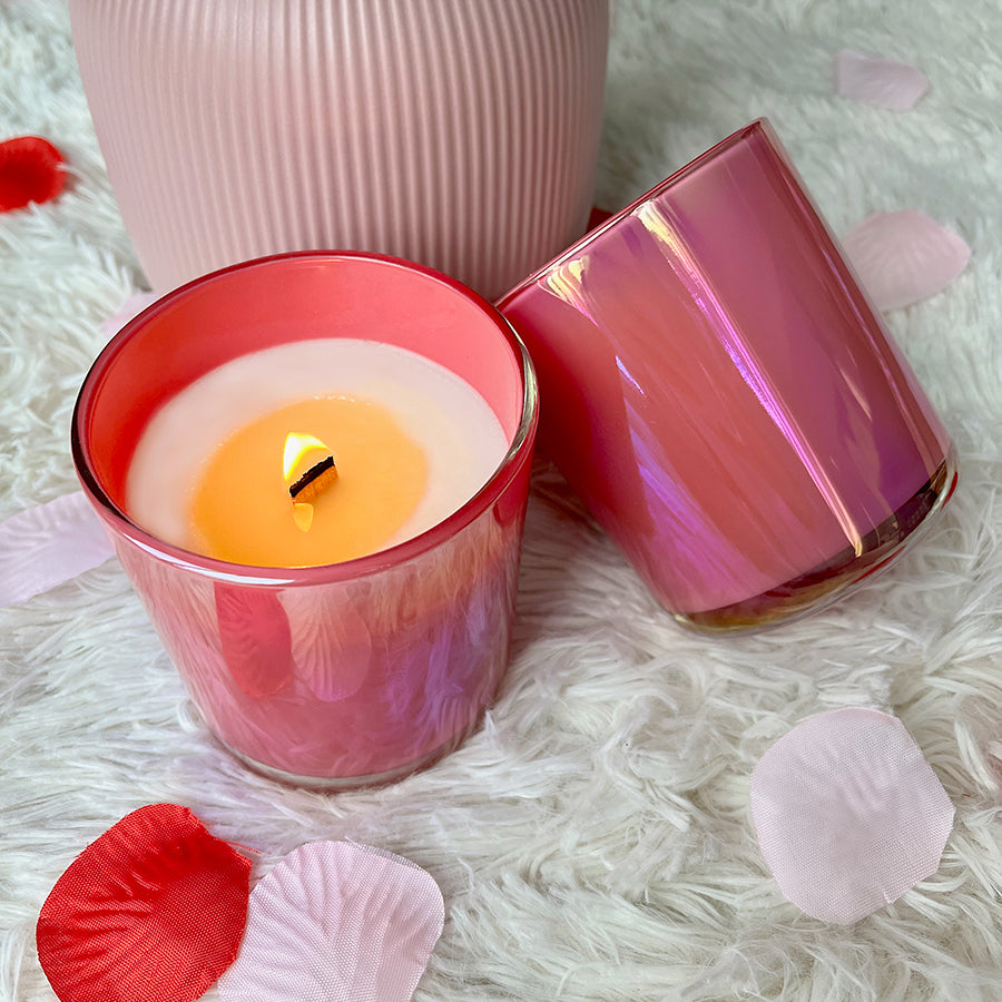 Reflection Fashion Salted Glass Wellness Jar Candle Pink
